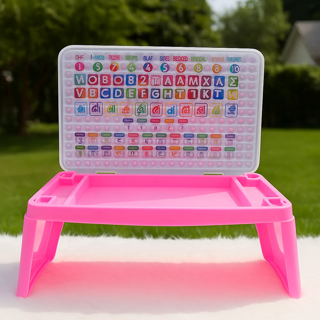 20250611_1842_Pink Kids Foldable Desk_remix_01jxfg3p0zebbvqfa7aqnyspfj